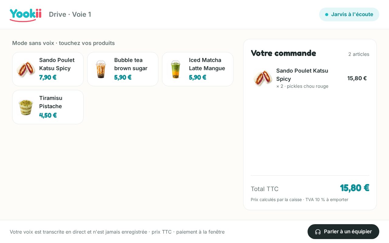 Écran E10 : Mode sans voix