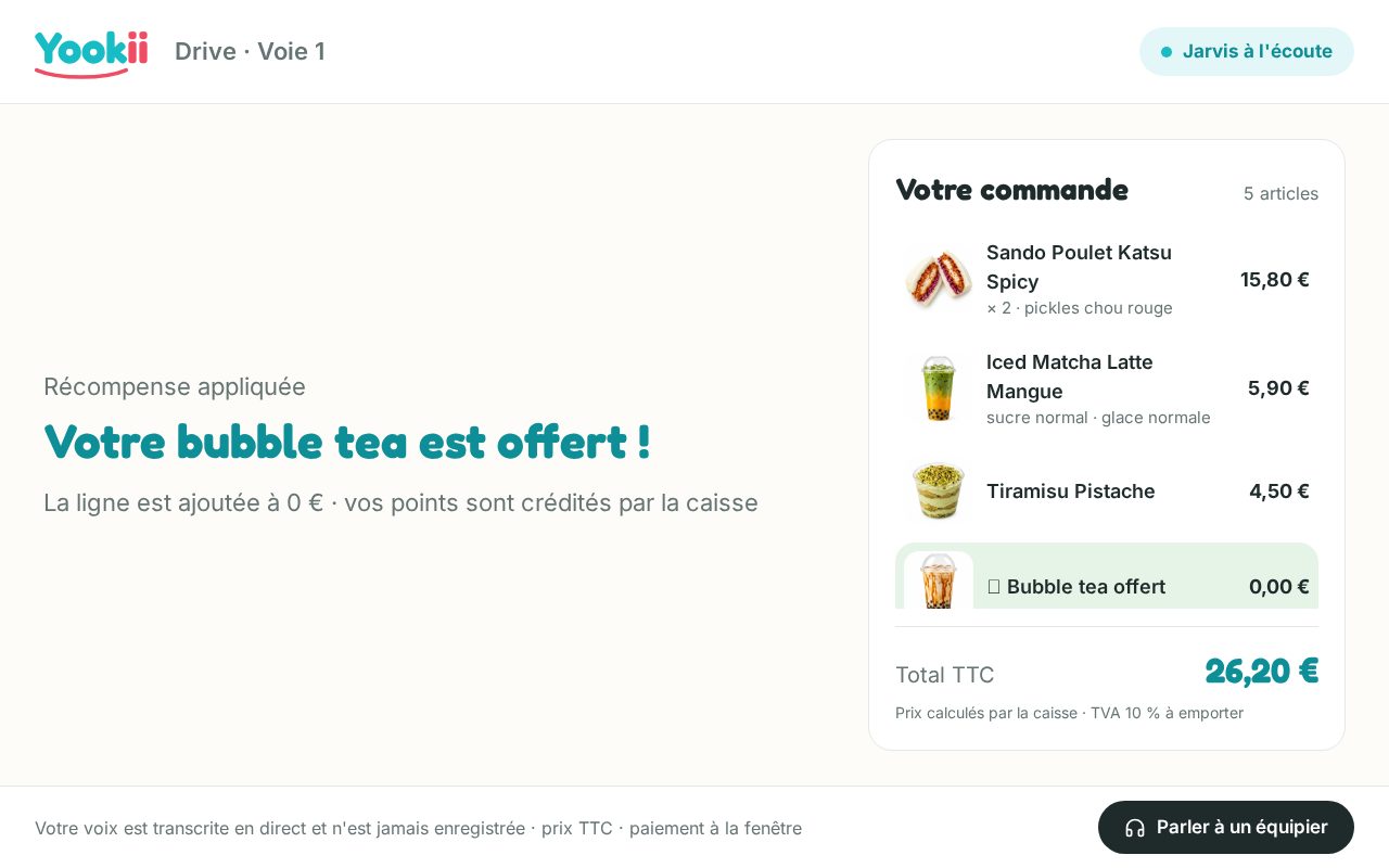 Écran E04 : Récompense appliquée