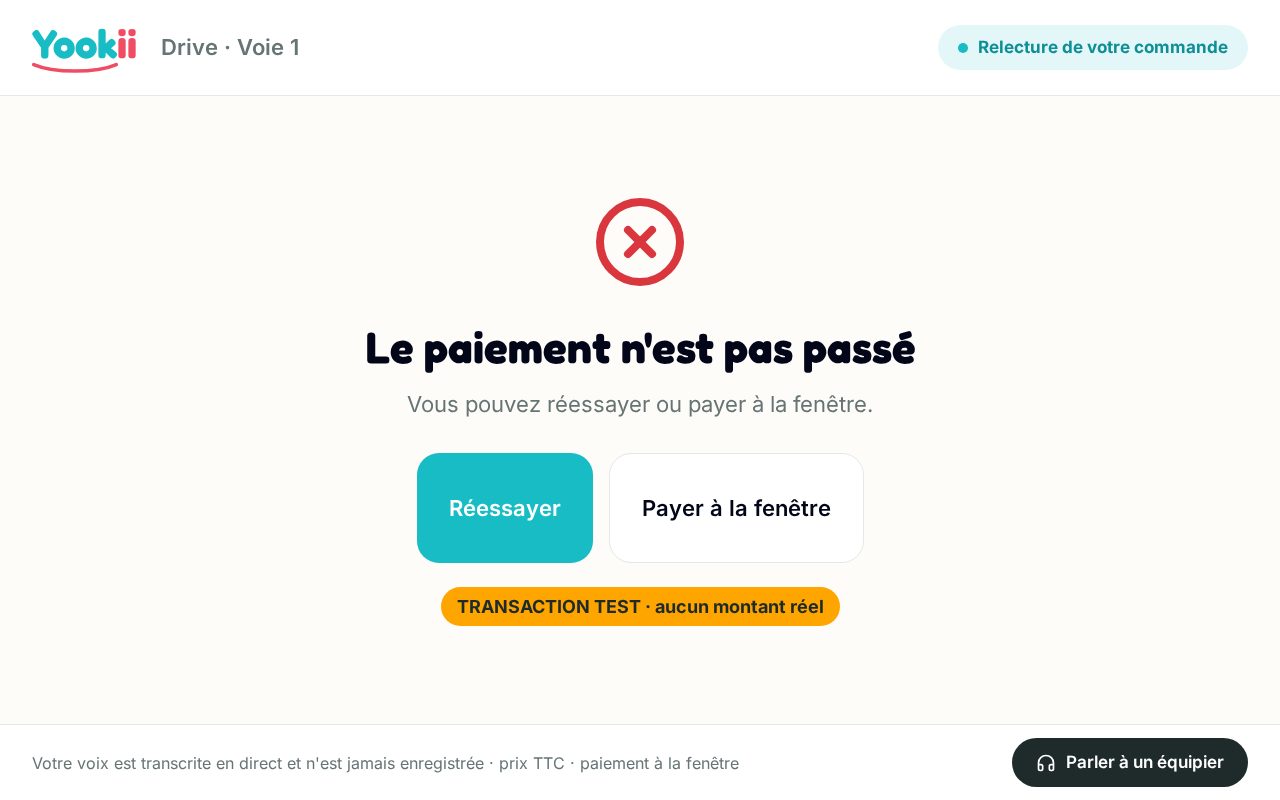 Écran E07 : Paiement refusé
